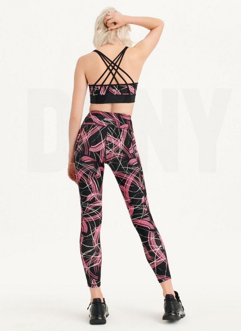 Κολαν DKNY Electric Shock Print High waist γυναικεια ροζ | Greece_D0806