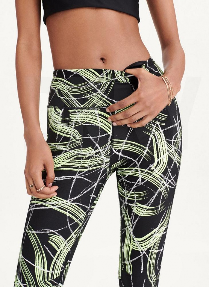 Κολαν DKNY Electric Shock Print High waist γυναικεια πρασινο | Greece_D0399