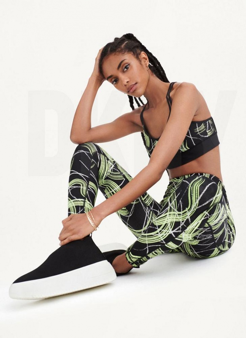 Κολαν DKNY Electric Shock Print High waist γυναικεια πρασινο | Greece_D0399