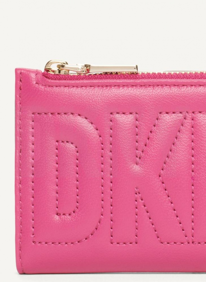 πορτοφολια DKNY Elsa Bifold Card Holder γυναικεια ροζ | Greece_D0493