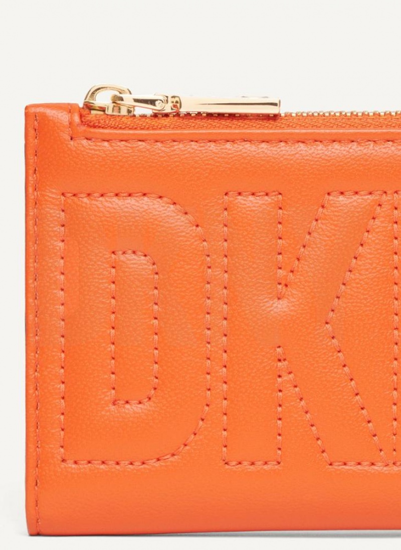 πορτοφολια DKNY Elsa Bifold Card Holder γυναικεια πορτοκαλι | Greece_D0839