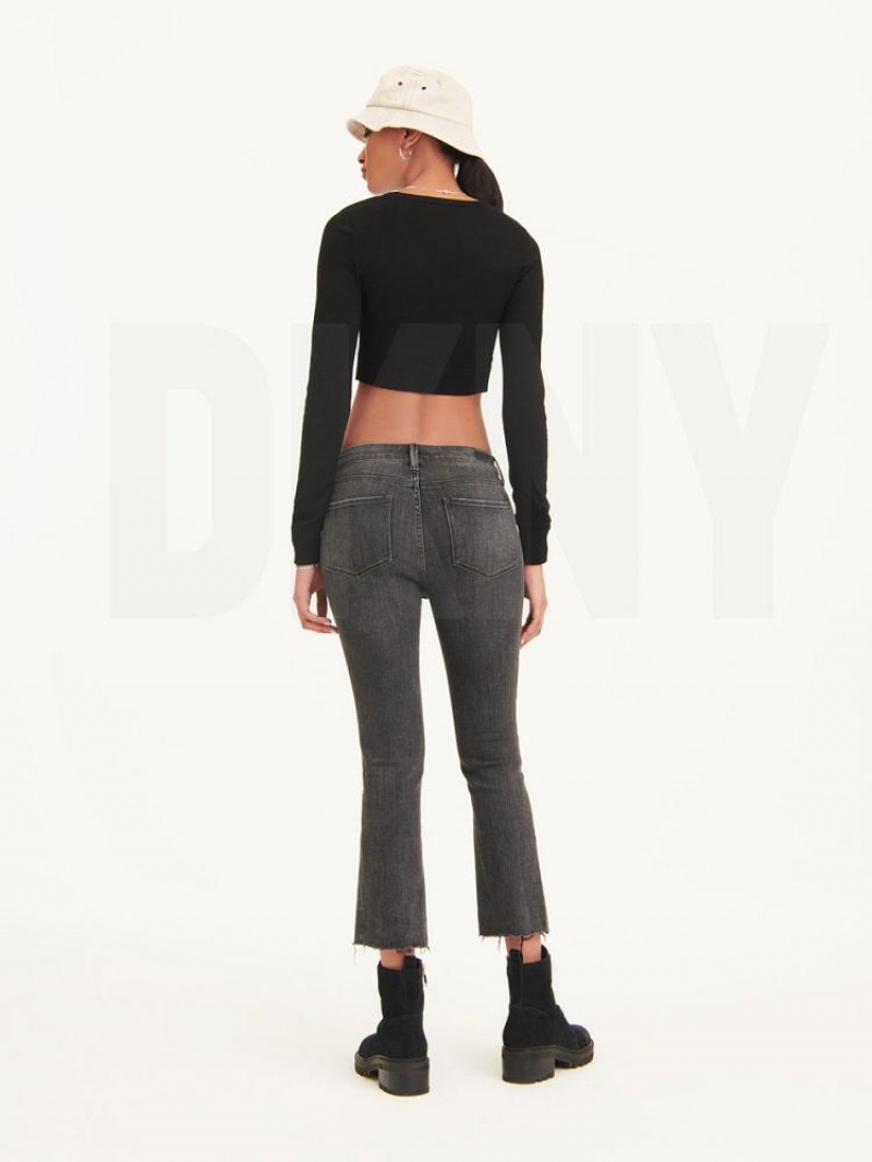 Τζιν DKNY Foundation Slim Stright Crop With Raw Hem γυναικεια γκρι | Greece_D0994