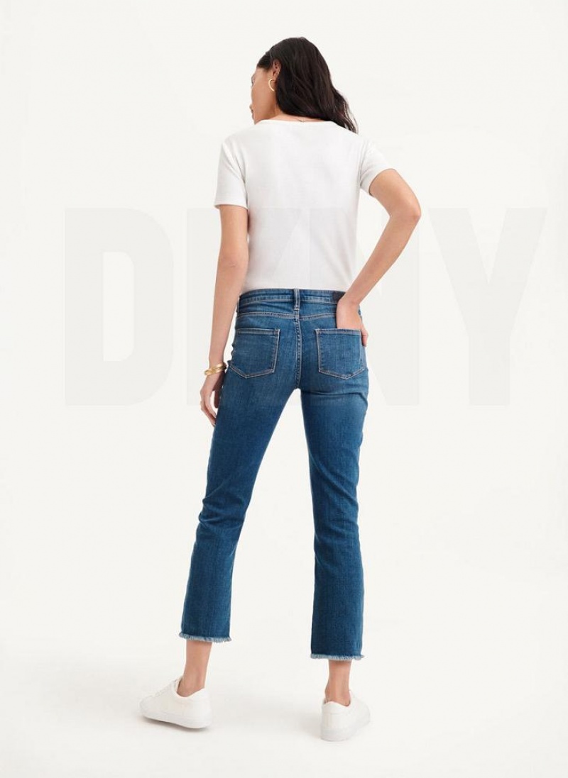 Τζιν DKNY Foundation - Slim Stright Crop γυναικεια μπλε | Greece_D1680