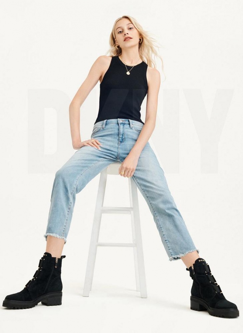 Τζιν DKNY Foundation - Slim Stright Crop γυναικεια μπλε | Greece_D1847