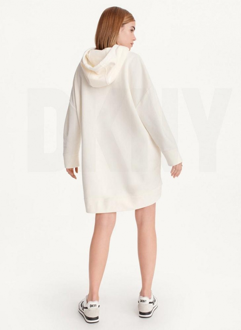 Φορεμα DKNY French Terry Oversized γυναικεια ασπρα | Greece_D1716