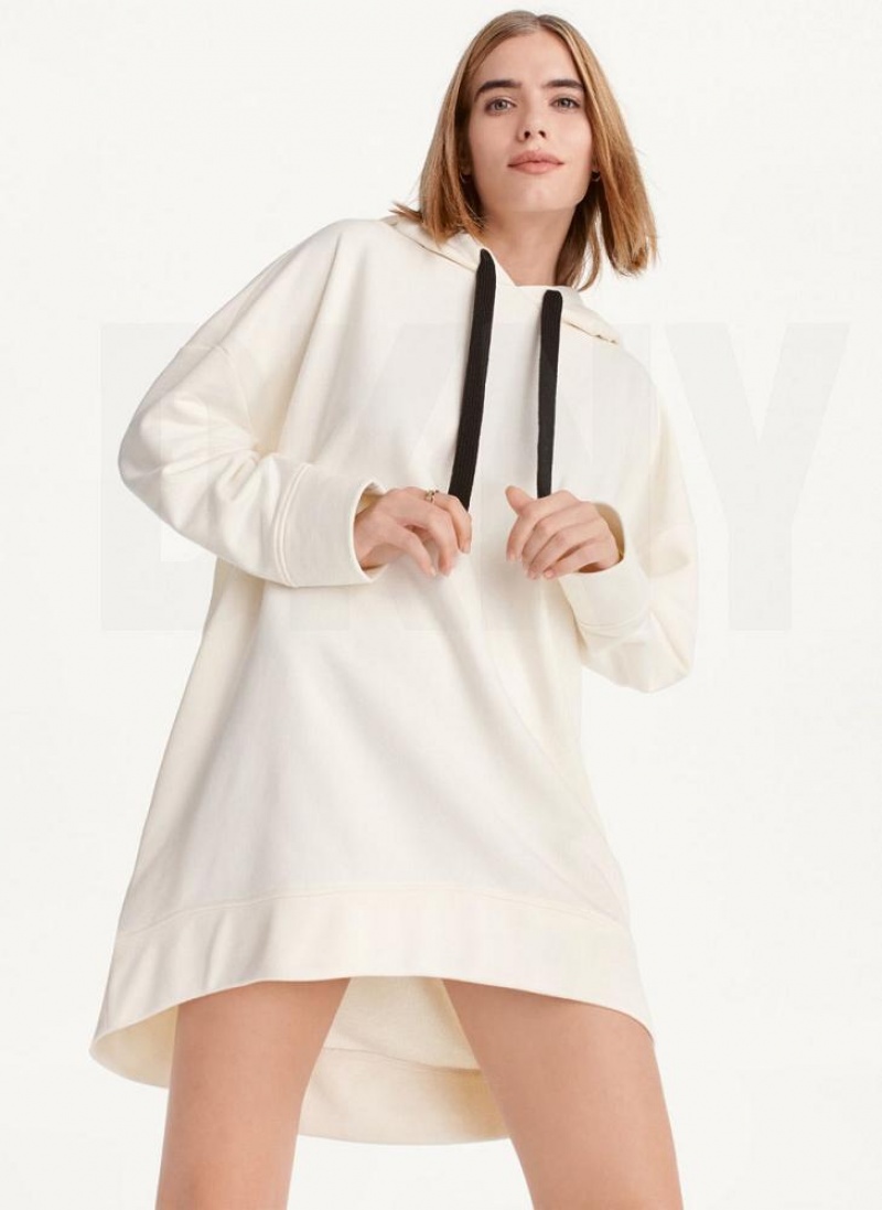 Φορεμα DKNY French Terry Oversized γυναικεια ασπρα | Greece_D1716