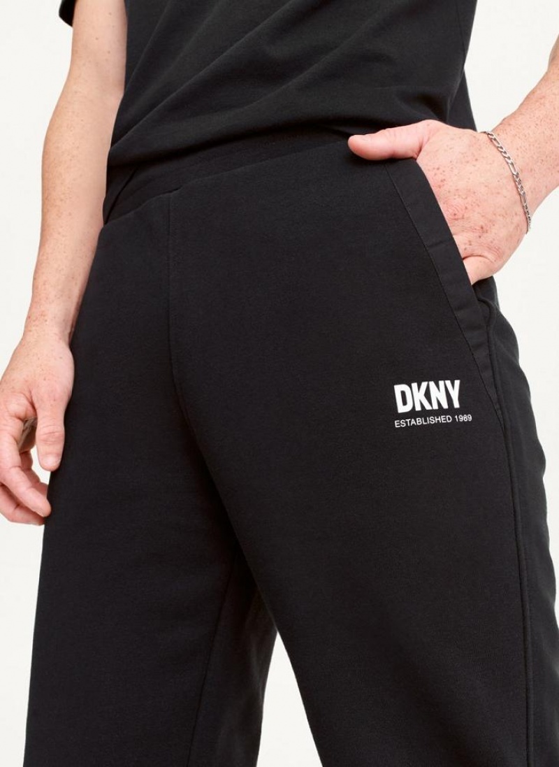 Παντελονι DKNY French Terry ανδρικα μαυρα | Greece_D1349