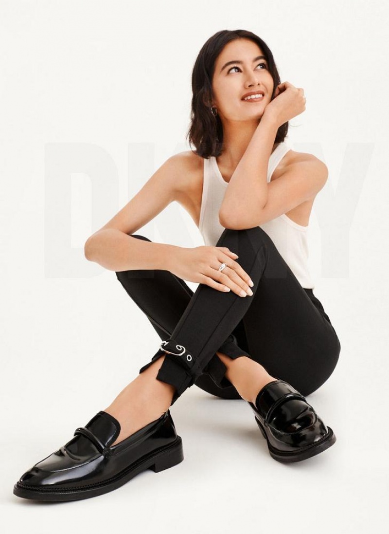 Παντελονι DKNY Front Seam With Buckled Ankle γυναικεια μαυρα | Greece_D1558