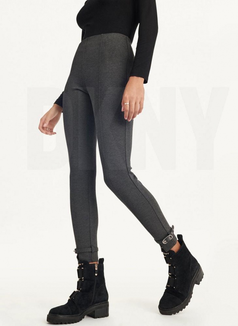 Παντελονι DKNY Front Seam With Buckled Ankle γυναικεια γκρι | Greece_D1607