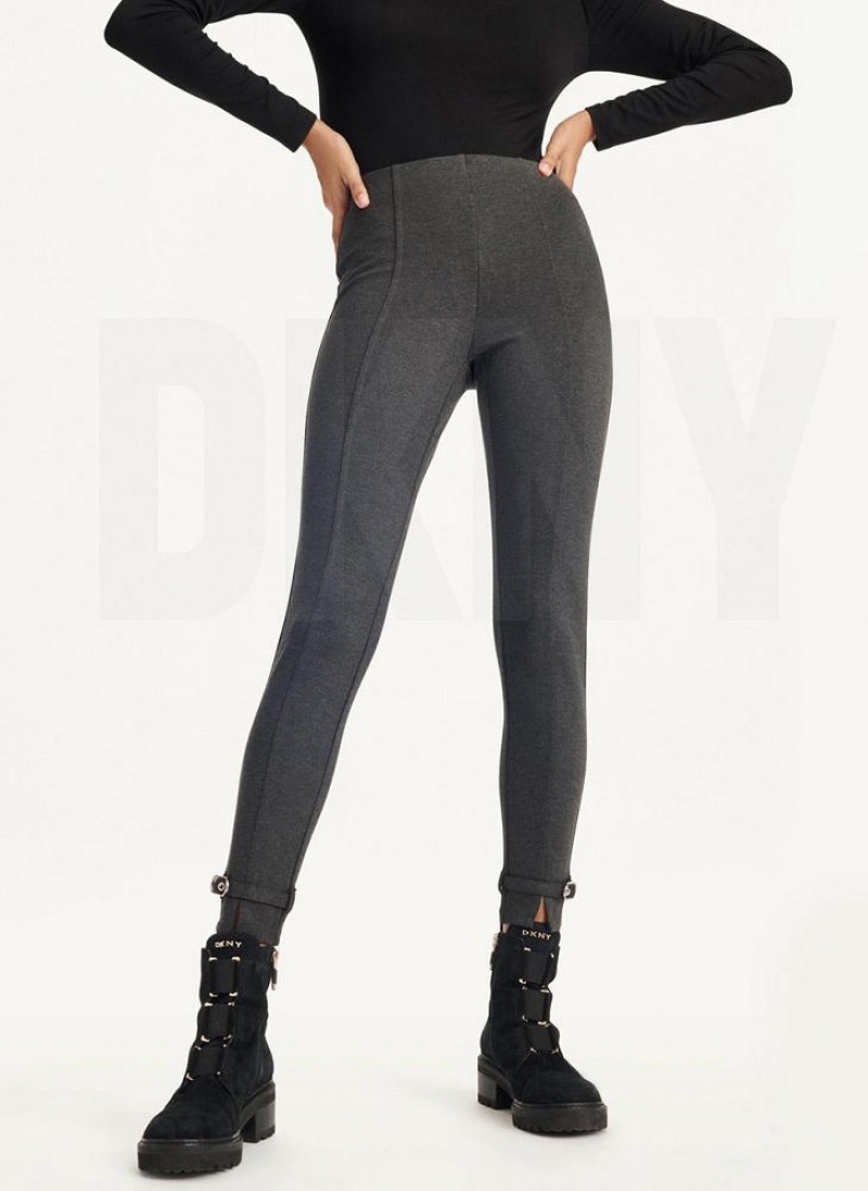 Παντελονι DKNY Front Seam With Buckled Ankle γυναικεια γκρι | Greece_D1607