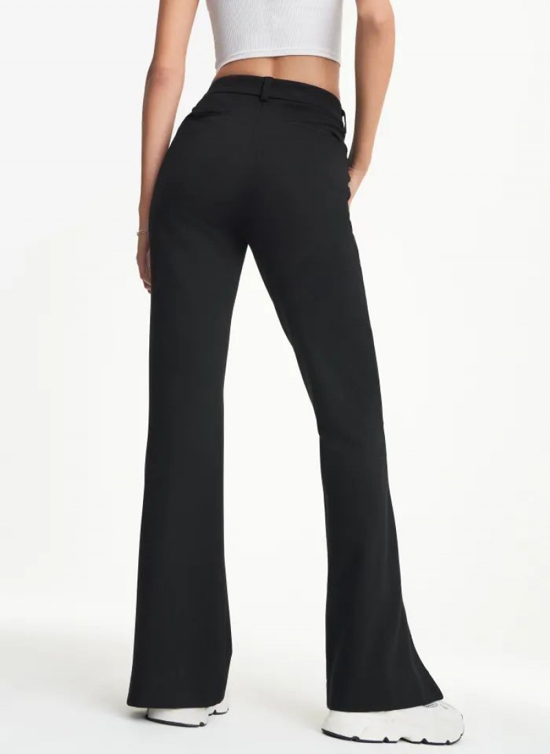 Παντελονι DKNY Front Slit Flare Leg Ponte Pant γυναικεια μαυρα | Greece_D1093