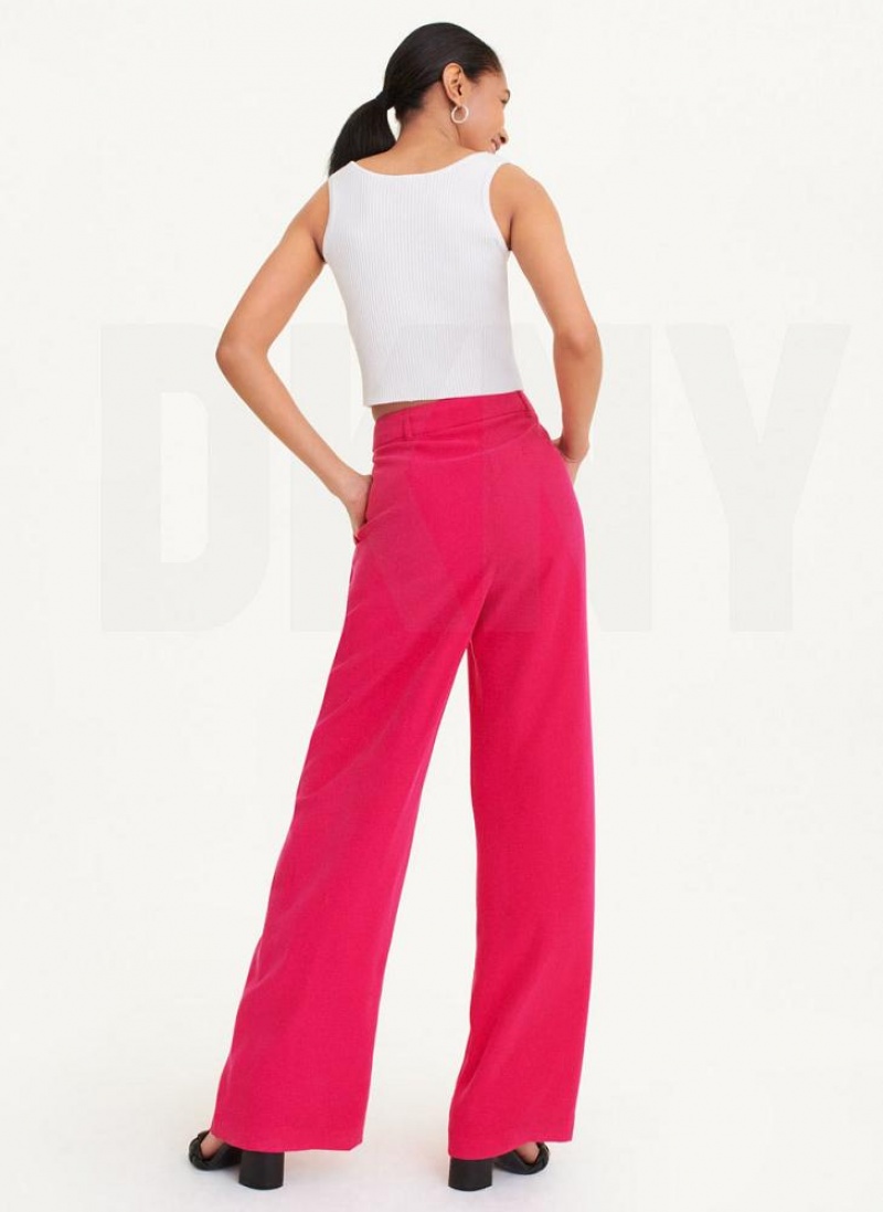 Παντελονι DKNY Frosted Twill γυναικεια ροζ | Greece_D1535