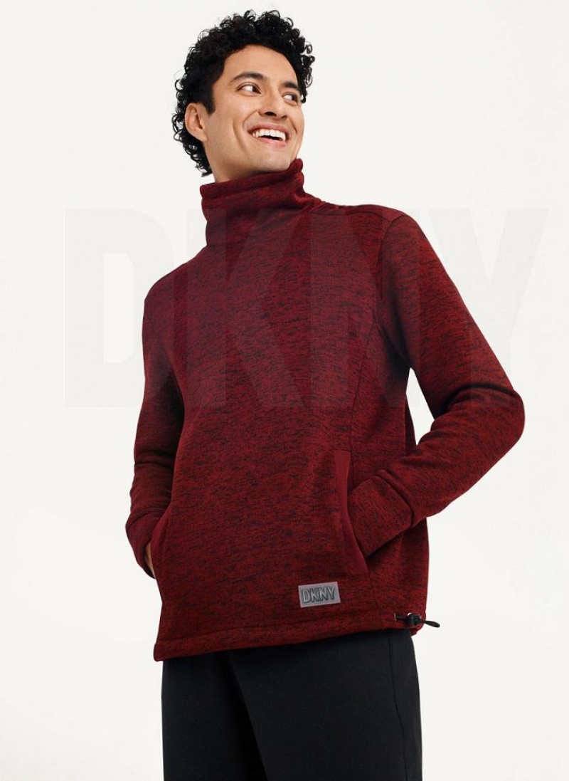 Φούτερ DKNY Funnel Neck Pullover ανδρικα κοκκινα | Greece_D1220