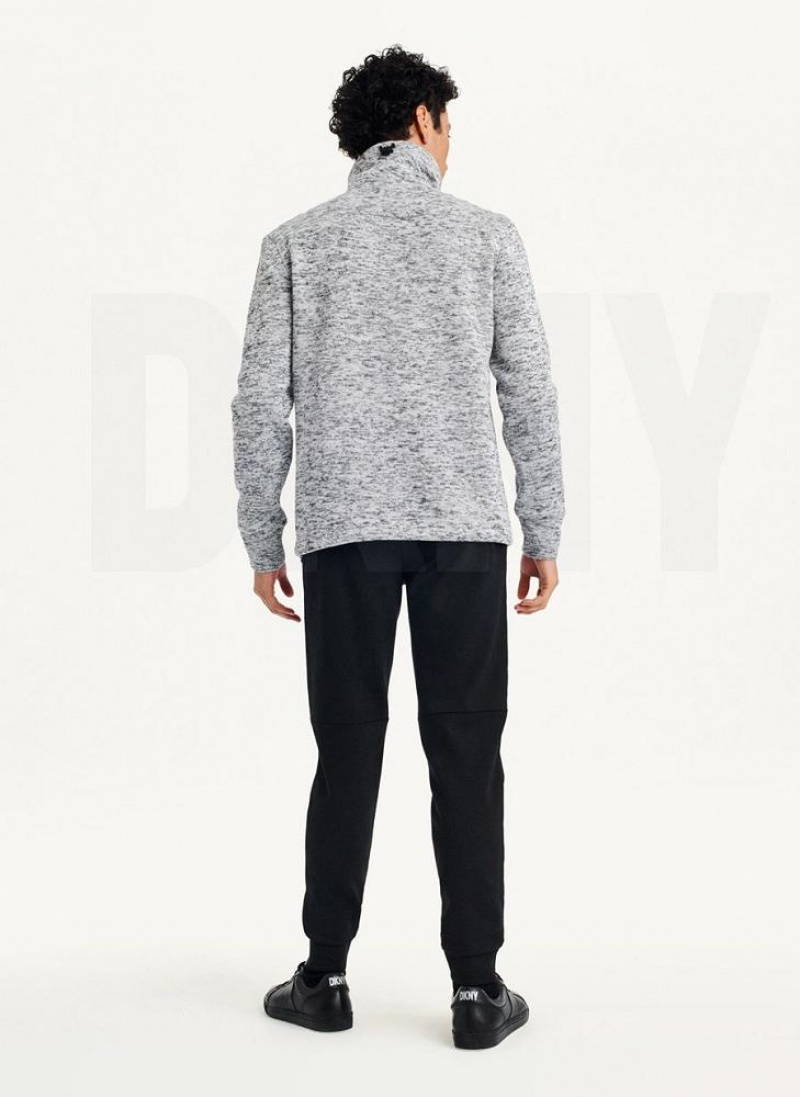 Φούτερ DKNY Funnel Neck Pullover ανδρικα ανοιχτο γκρι | Greece_D0182