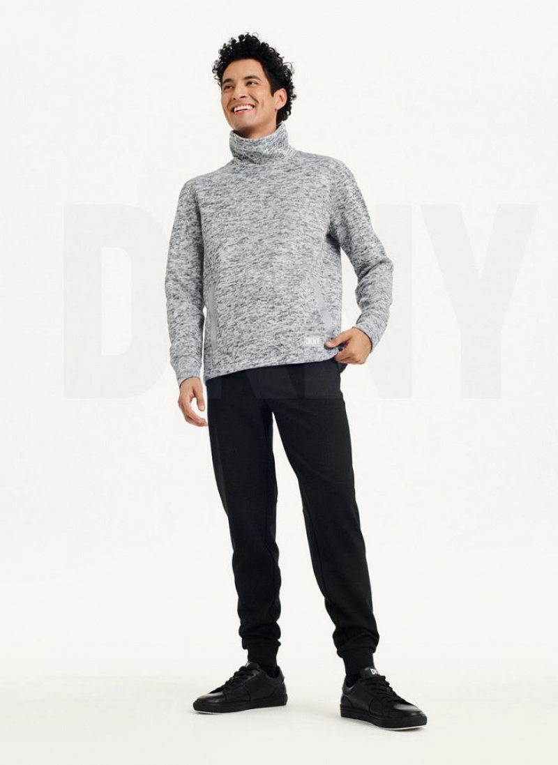 Φούτερ DKNY Funnel Neck Pullover ανδρικα ανοιχτο γκρι | Greece_D0182