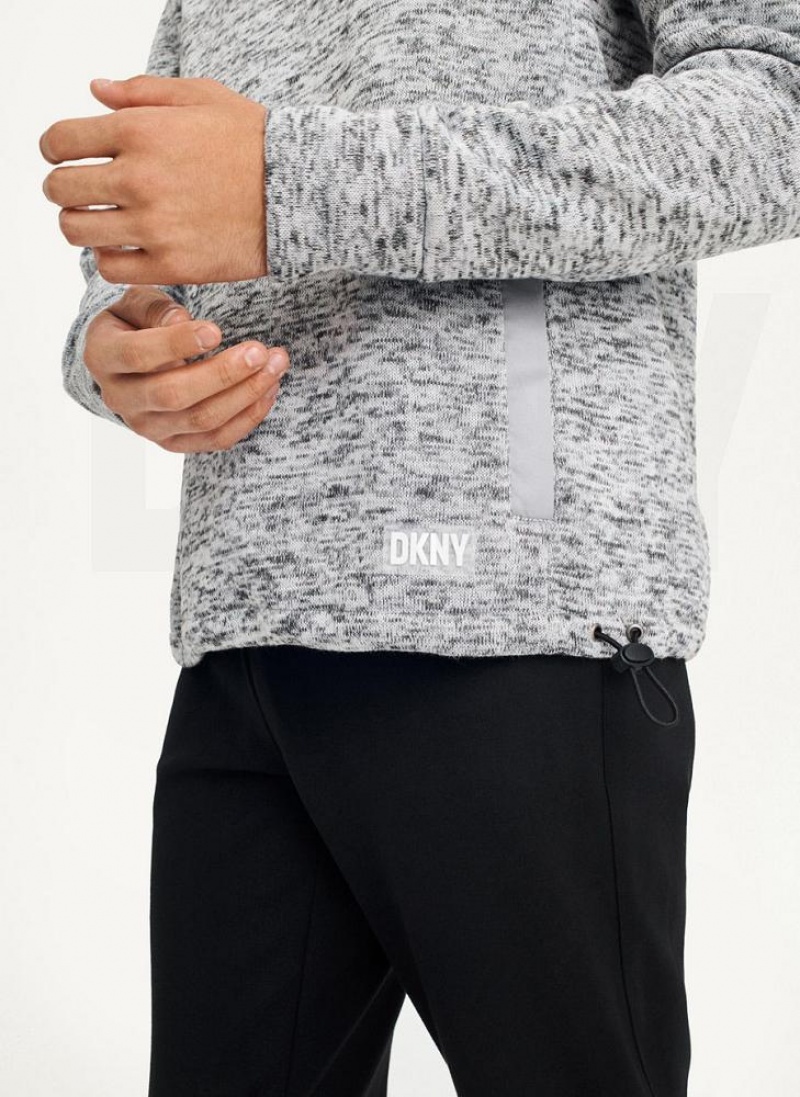 Φούτερ DKNY Funnel Neck Pullover ανδρικα ανοιχτο γκρι | Greece_D0182