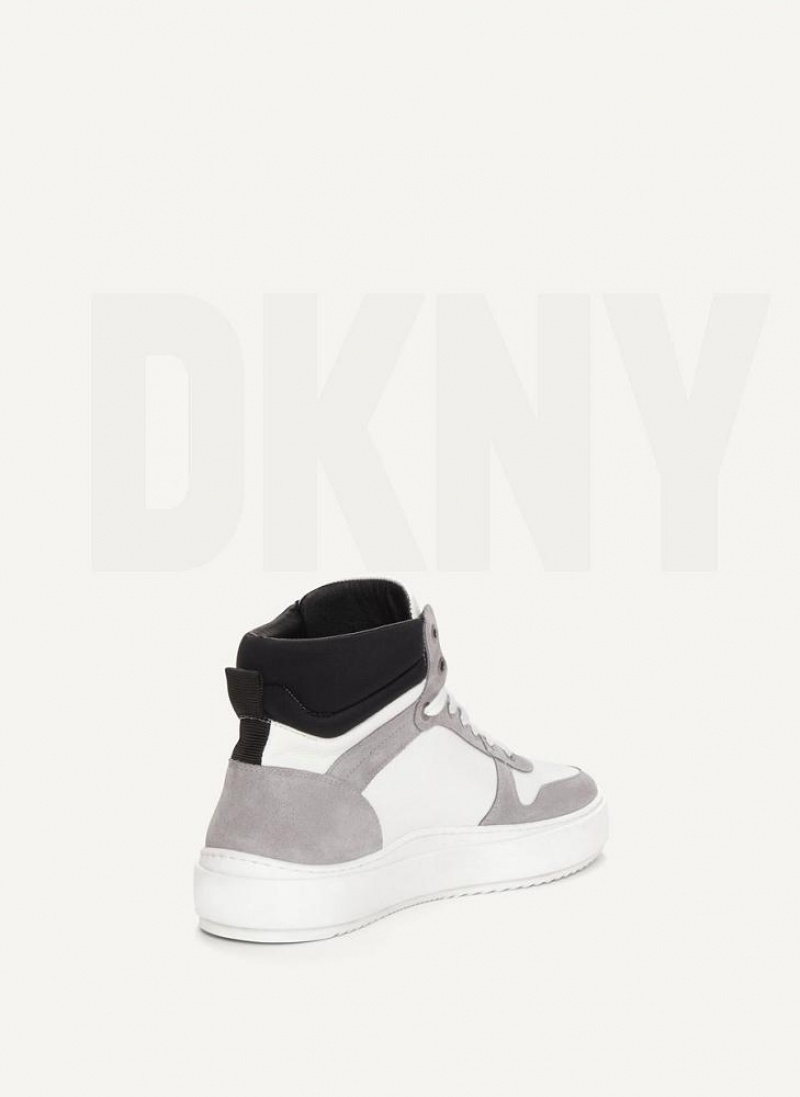 Μποτεσ DKNY Grey High Top ανδρικα ασπρα | Greece_D0763