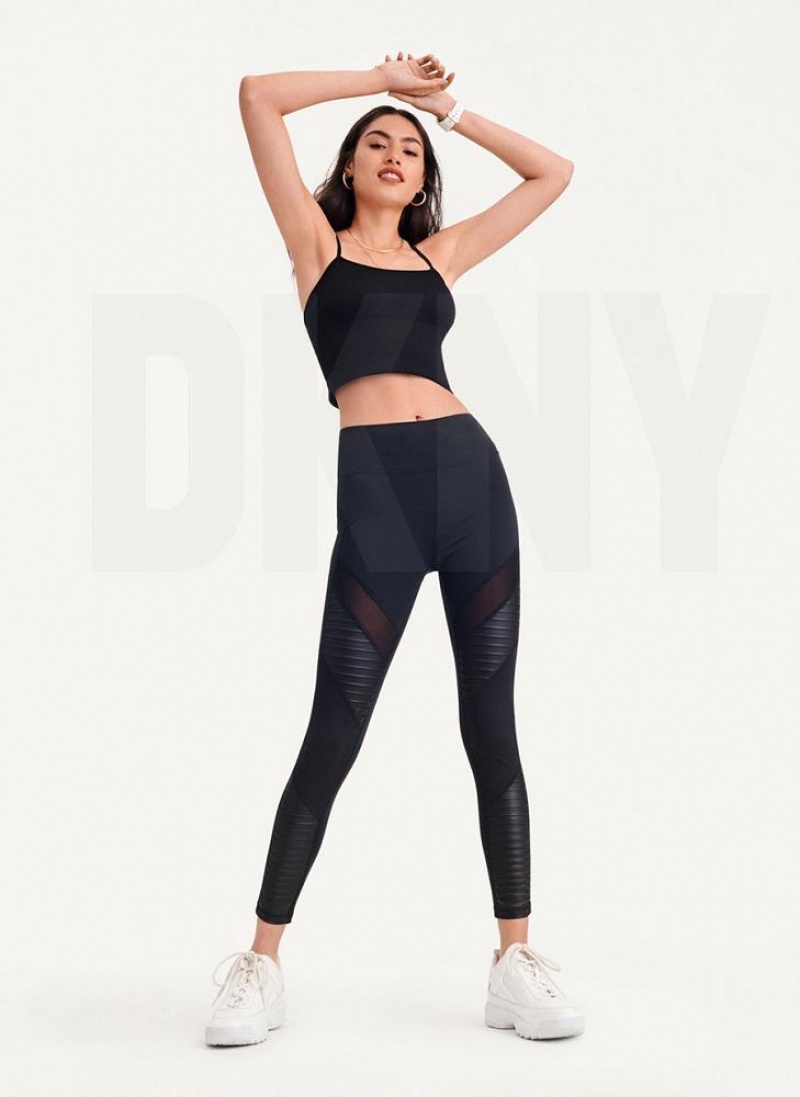 Κολαν DKNY High Waisted Moto Tight γυναικεια μαυρα | Greece_D1210