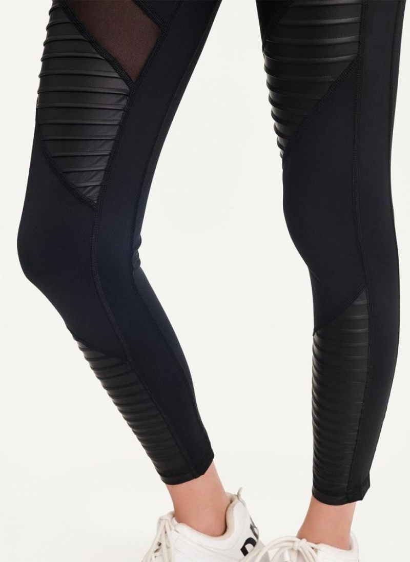 Κολαν DKNY High Waisted Moto Tight γυναικεια μαυρα | Greece_D1210