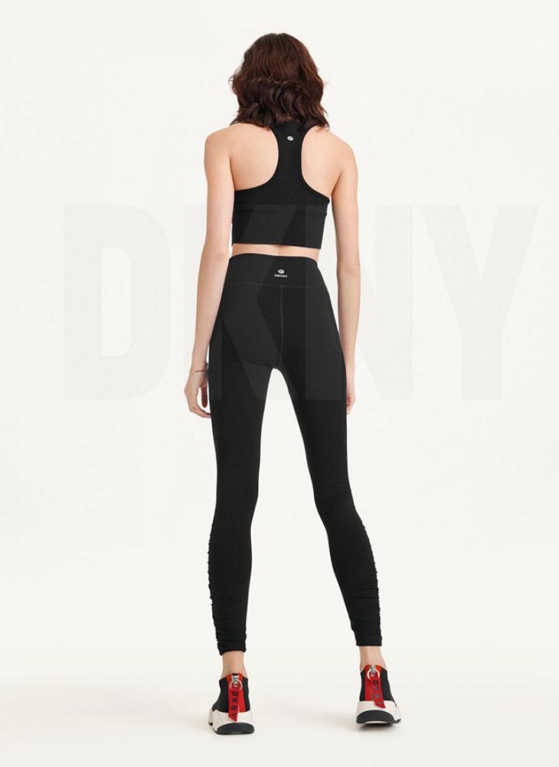 Κολαν DKNY High waist With Ruched Details γυναικεια μαυρα | Greece_D1281