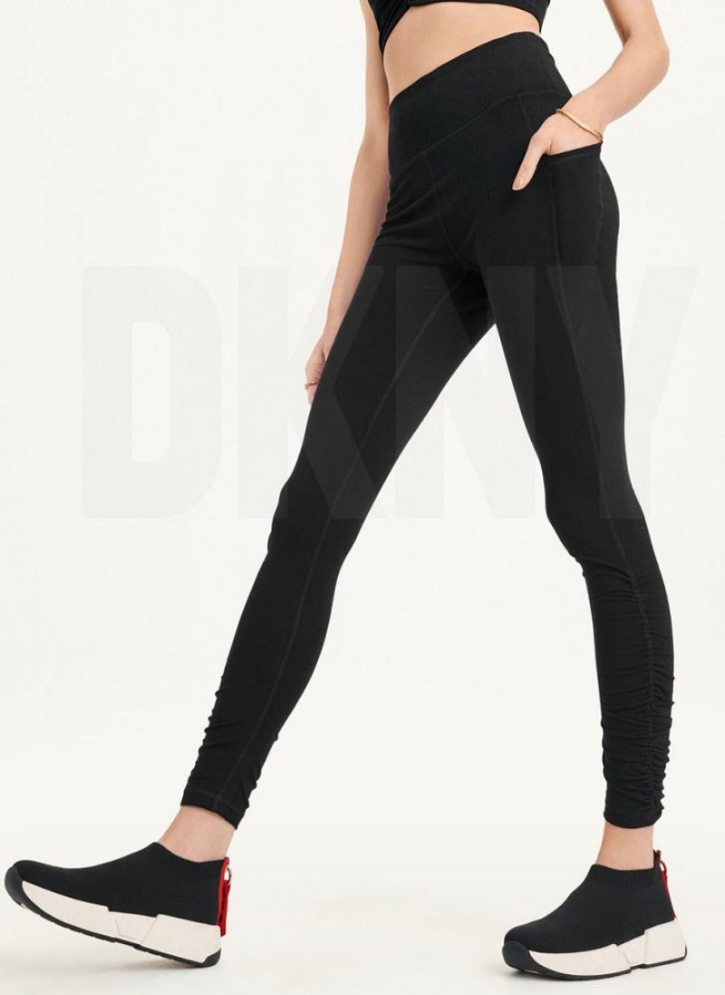 Κολαν DKNY High waist With Ruched Details γυναικεια μαυρα | Greece_D1281