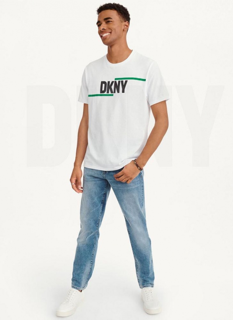 μπλουζακια DKNY Irregular Lines ανδρικα ασπρα | Greece_D0747