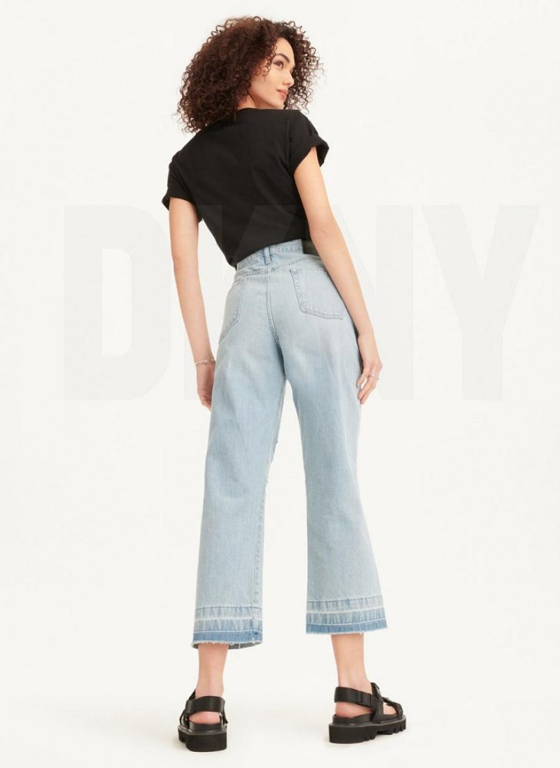 Τζιν DKNY Kent High Rise Distressed γυναικεια ανοιχτο μπλε | Greece_D0777