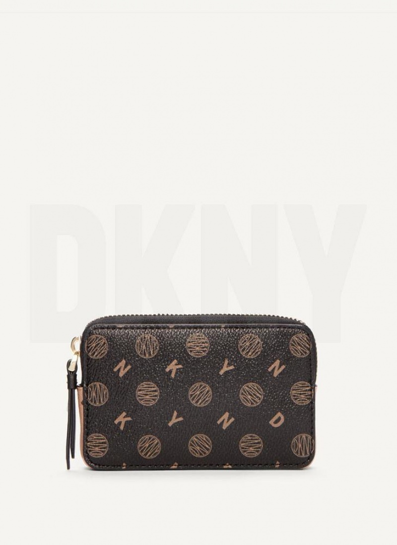 πορτοφολια DKNY Keyfob Cardcase - Logo Pvc γυναικεια μαυρα | Greece_D0822