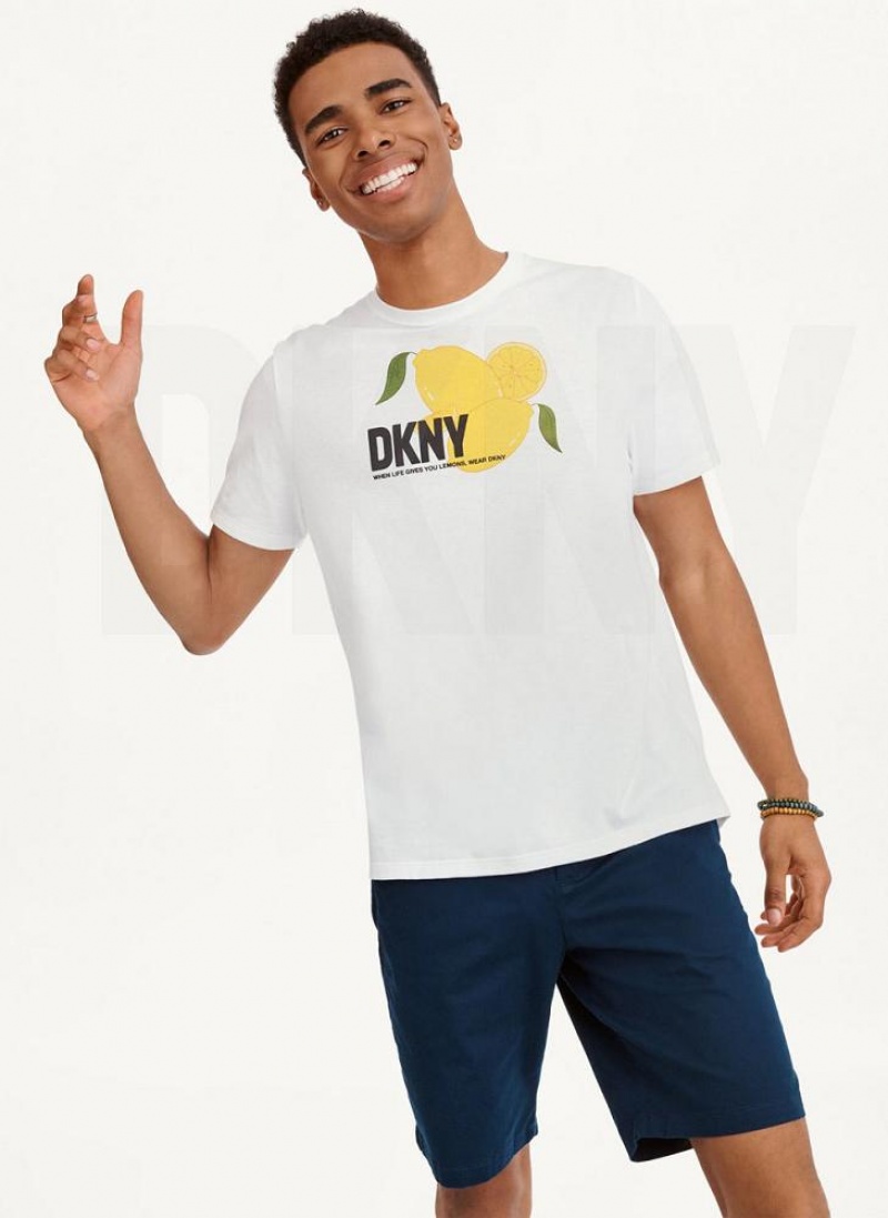 μπλουζακια DKNY Lemon ανδρικα ασπρα | Greece_D1259