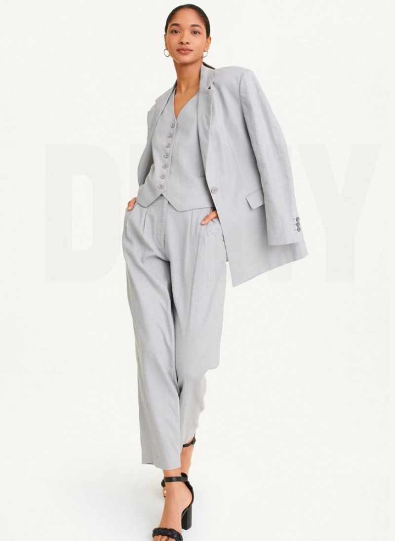 Μπλέιζερ DKNY Linen γυναικεια μαυρα | Greece_D1059