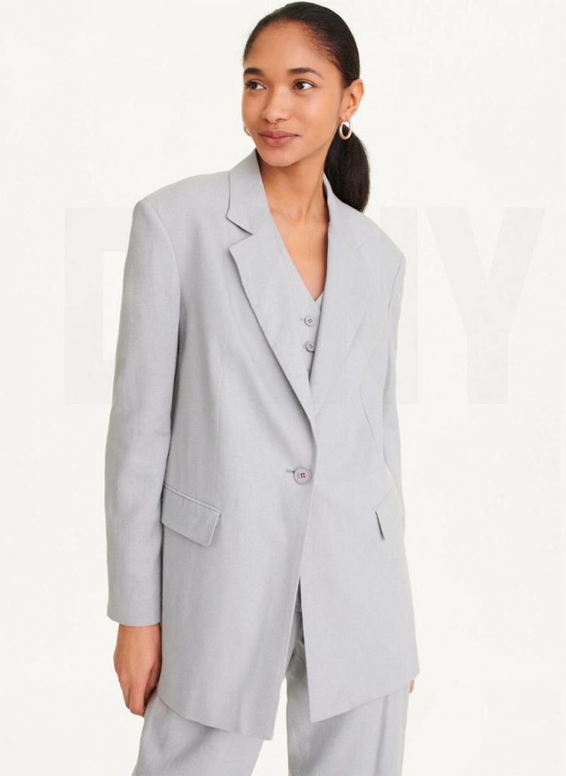 Μπλέιζερ DKNY Linen γυναικεια μαυρα | Greece_D1059