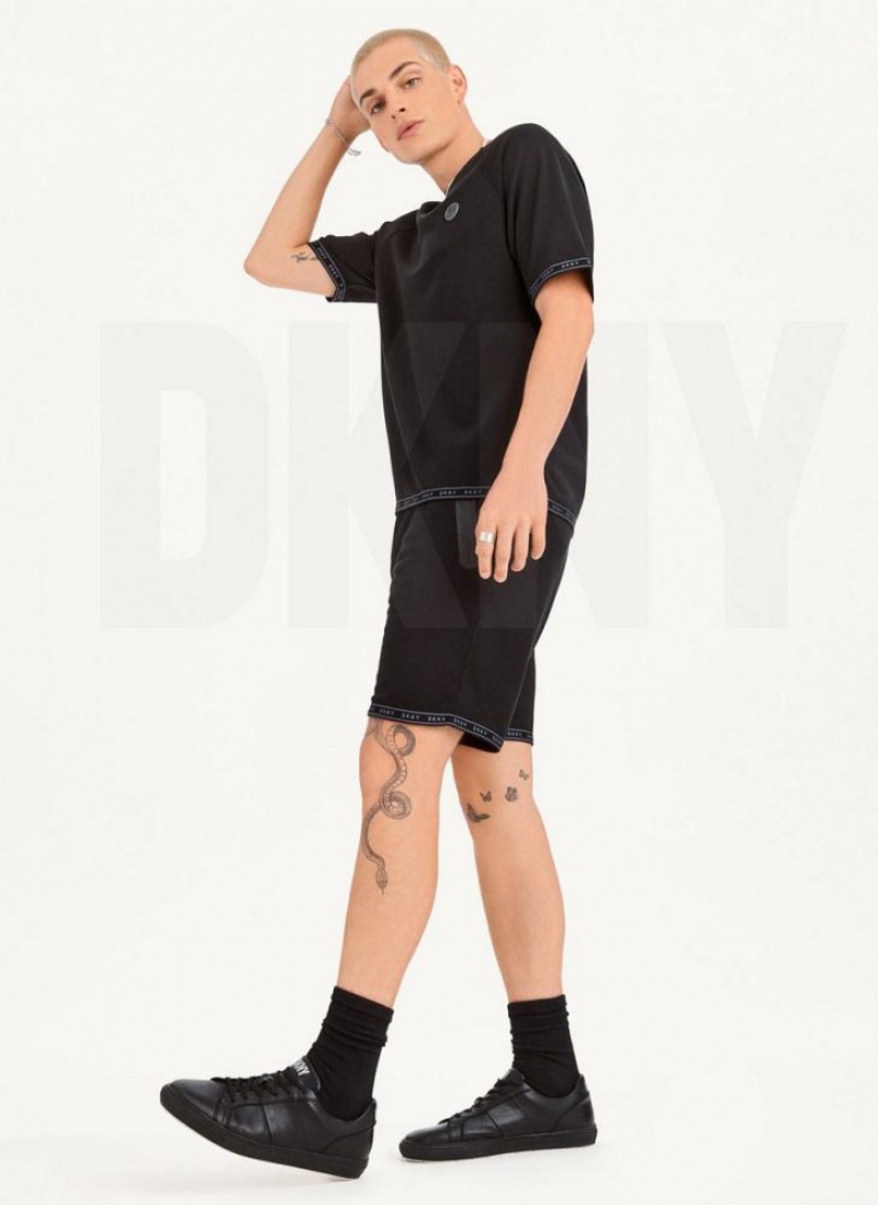 Σορτσ DKNY Logo Hems ανδρικα μαυρα | Greece_D1358