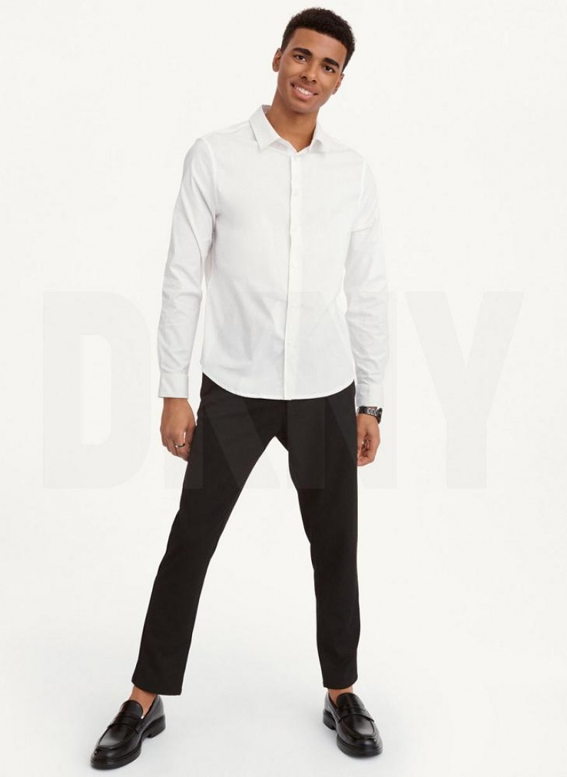 πουκαμισα DKNY Long Sleeve Button Down ανδρικα ασπρα | Greece_D1442