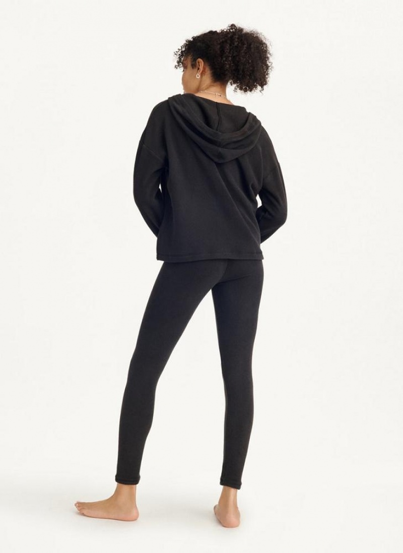 Πιζάμες DKNY Long Sleeve Κουκουλοφόρος Top And Legging Set γυναικεια μαυρα | Greece_D1415