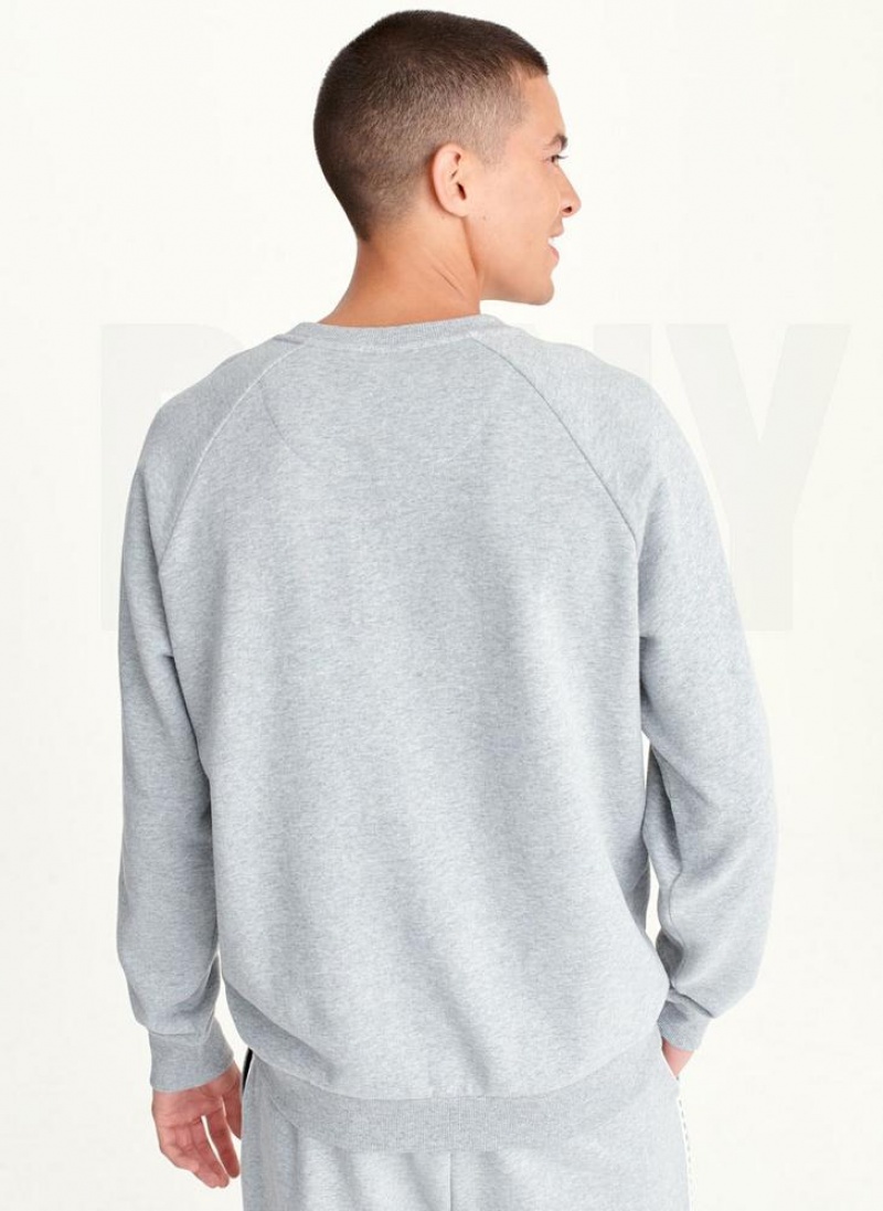 Φούτερ DKNY Longsleeve Crew With Logo Tape Detail ανδρικα γκρι | Greece_D0523