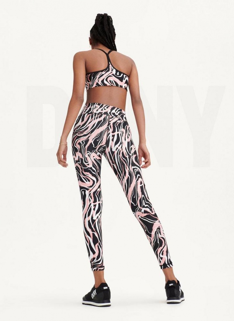 Κολαν DKNY Marble Swirl Print High waist γυναικεια ροζ | Greece_D0808