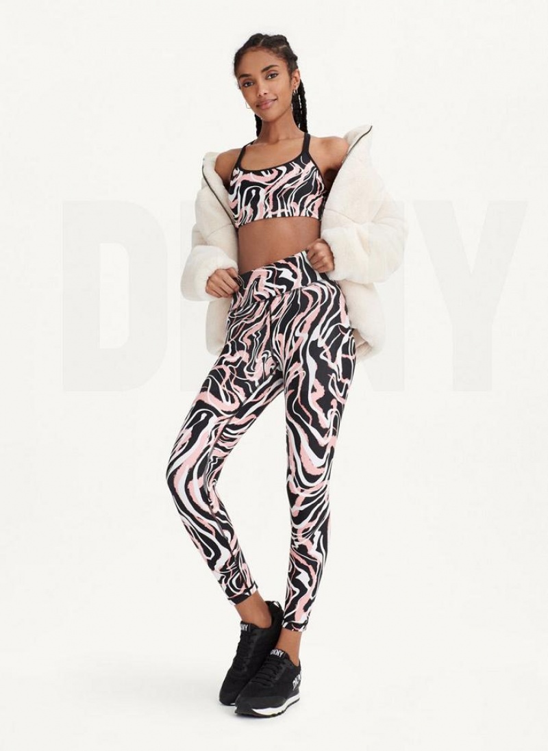 Κολαν DKNY Marble Swirl Print High waist γυναικεια ροζ | Greece_D0808