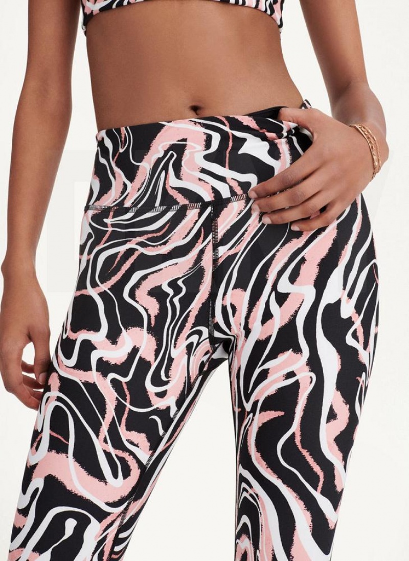 Κολαν DKNY Marble Swirl Print High waist γυναικεια ροζ | Greece_D0808