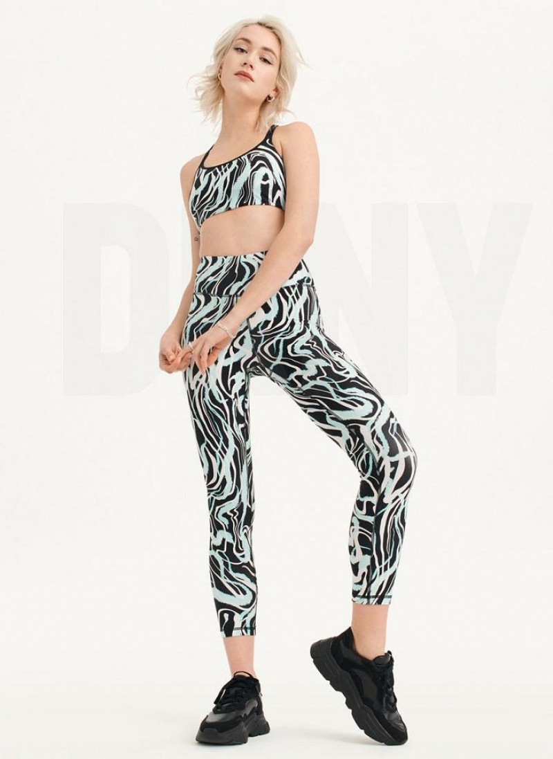 Κολαν DKNY Marble Swirl Print High waist γυναικεια μπλε | Greece_D1544