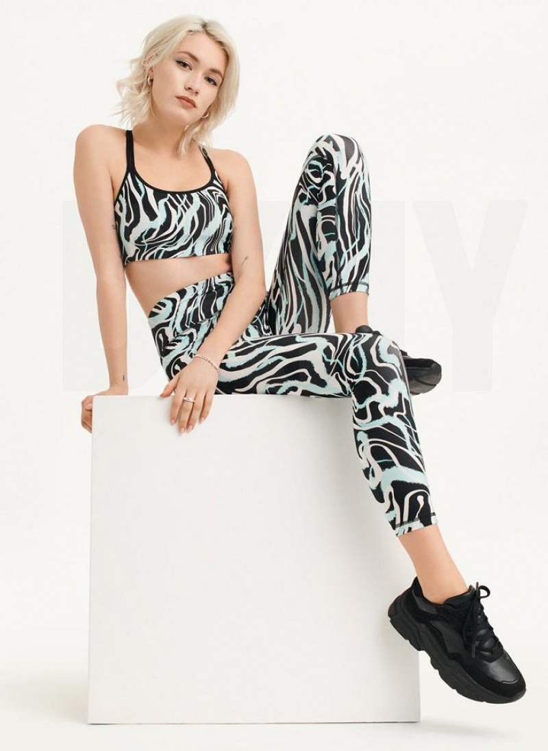 Κολαν DKNY Marble Swirl Print High waist γυναικεια μπλε | Greece_D1544