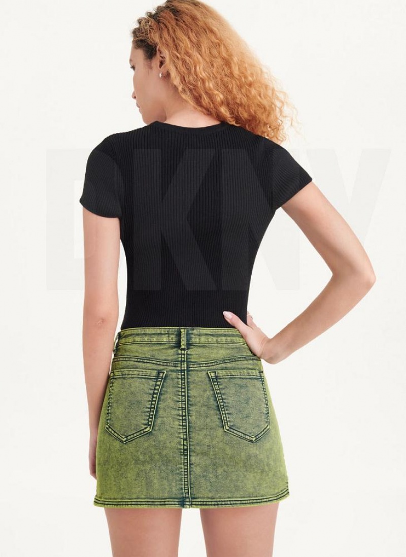 φουστεσ DKNY Micro Mini Denim γυναικεια πρασινο | Greece_D0594