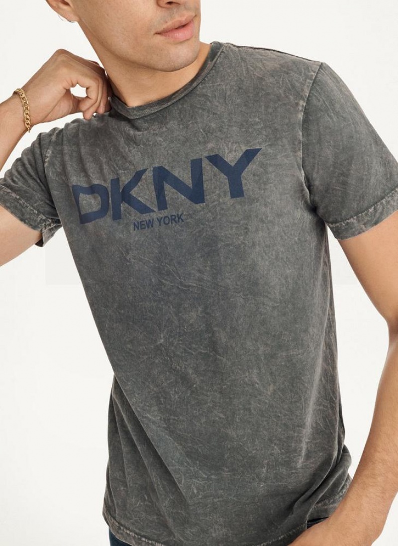 μπλουζακια DKNY Mineral Wash ανδρικα γκρι | Greece_D0183