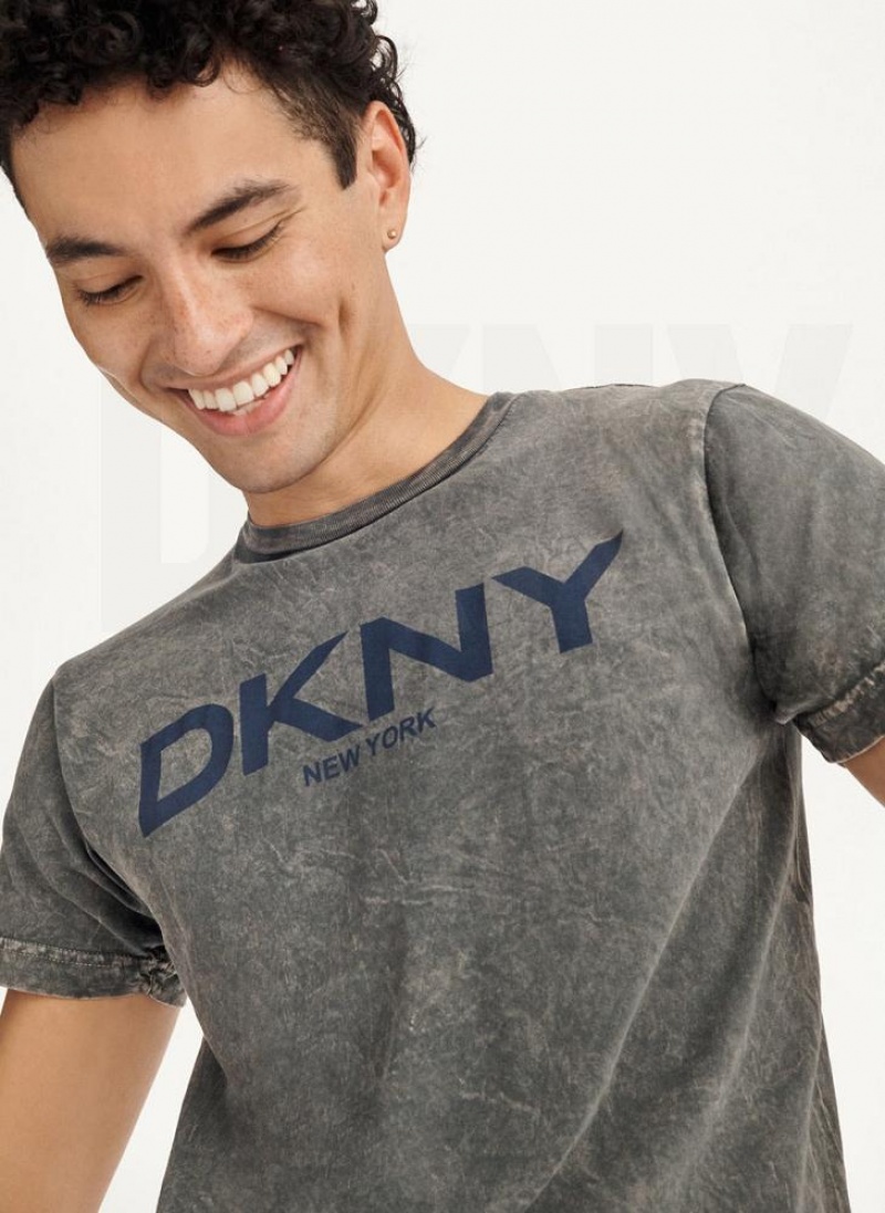 μπλουζακια DKNY Mineral Wash ανδρικα γκρι | Greece_D0183