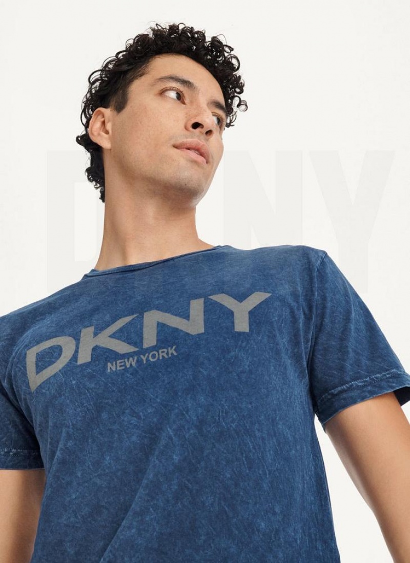 μπλουζακια DKNY Mineral Wash ανδρικα σκούρο μπλε | Greece_D0810