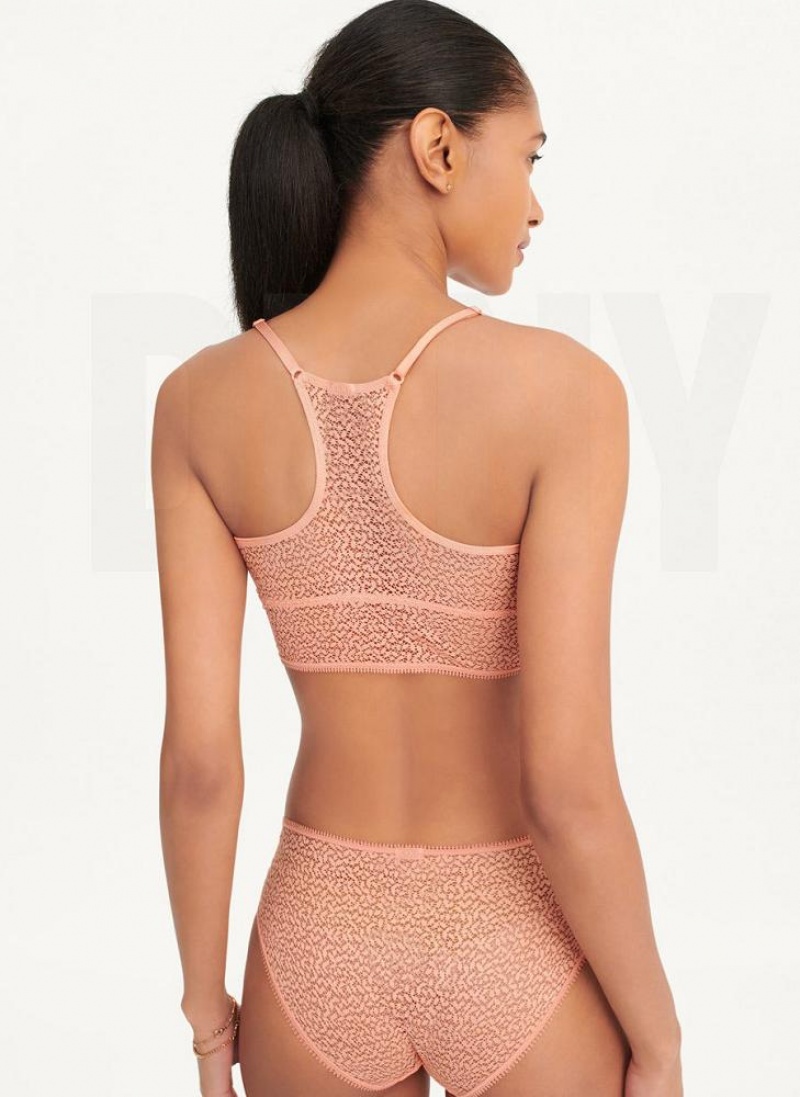 Σουτιέν DKNY Modern δαντελα Longline Racerback γυναικεια ροζ | Greece_D0848