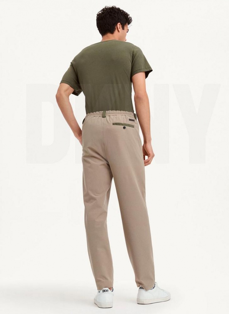 Παντελονι DKNY Olive Trim Elastic waist ανδρικα Χακί | Greece_D0861