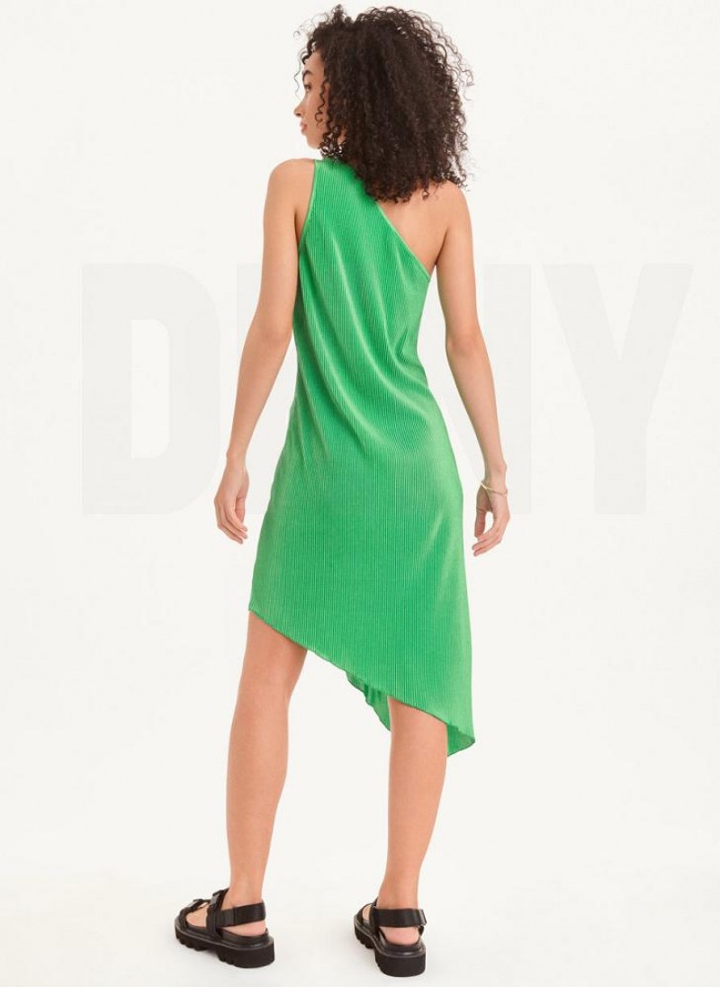 Φορεμα DKNY One Shoulder Asymmetrical γυναικεια πρασινο | Greece_D0937