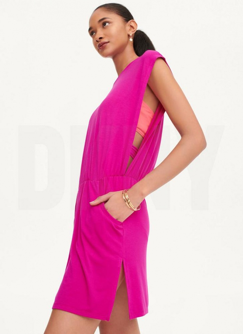 Μαγιό DKNY Open Side Tunic γυναικεια μωβ | Greece_D0369