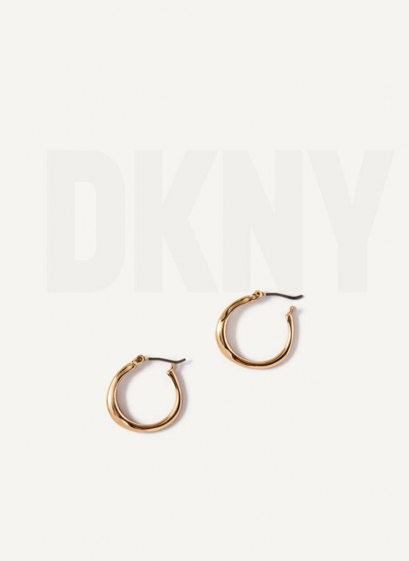 Σκουλαρικια DKNY Organic Hoop γυναικεια χρυσο χρωμα | Greece_D0990