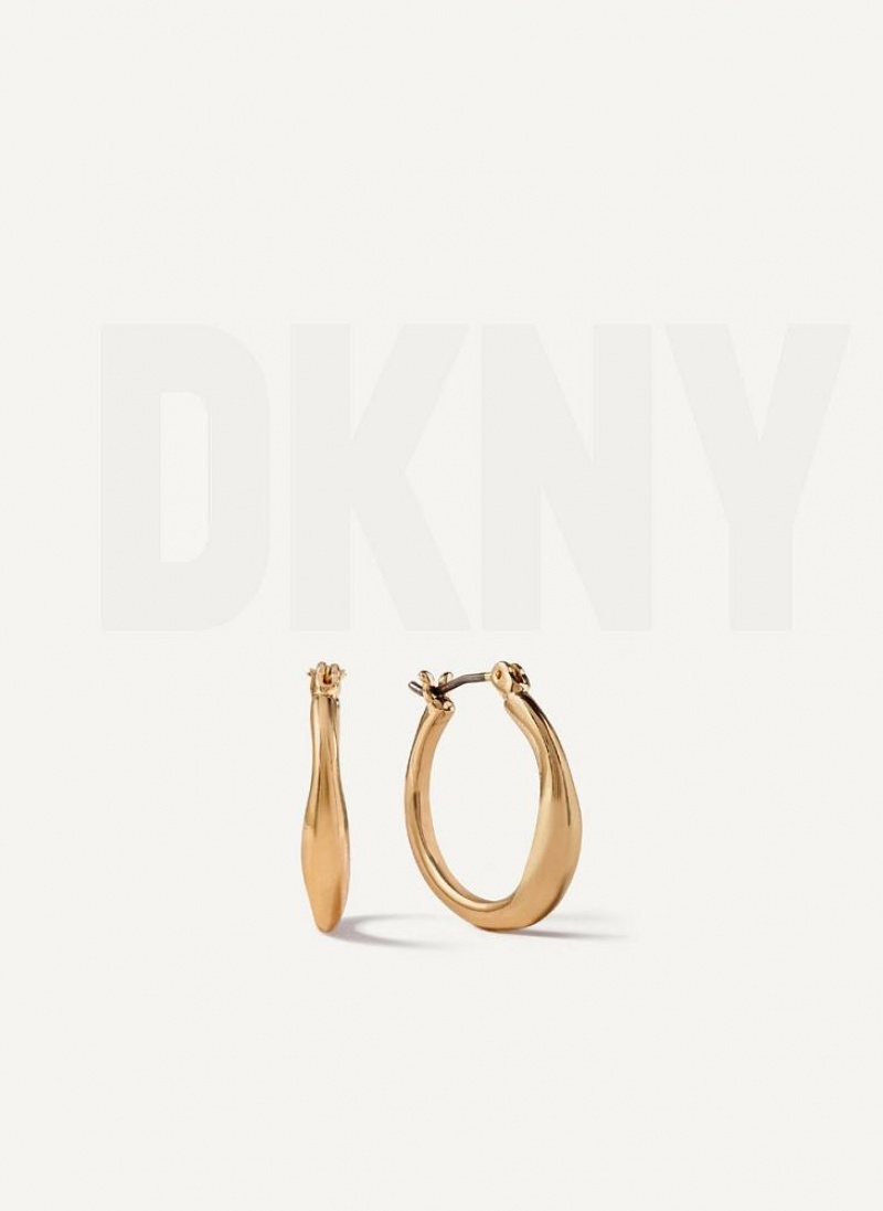 Σκουλαρικια DKNY Organic Hoop γυναικεια χρυσο χρωμα | Greece_D0990